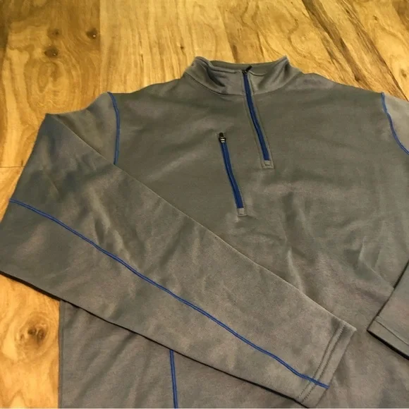 Peter Millar Crown Sport Golf Sweater Mens Size Medium Grey 1/4 Zip Long Sleeve - Picture 2 of 8